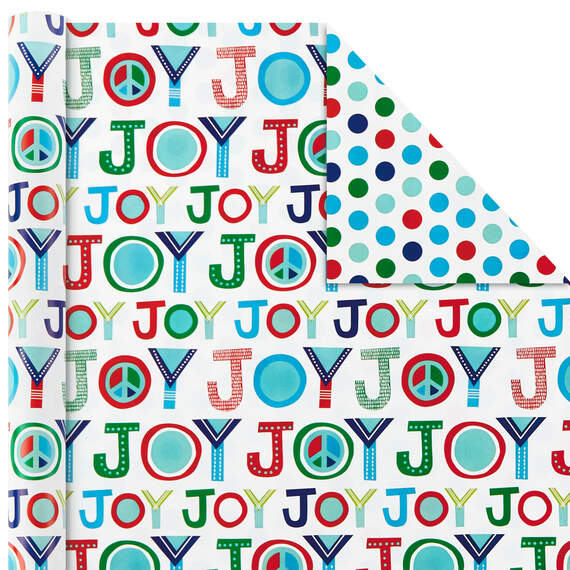 Bright Joy 3-Pack Kids Reversible Christmas Wrapping Paper Assortment, 120 sq. ft., , large image number 5