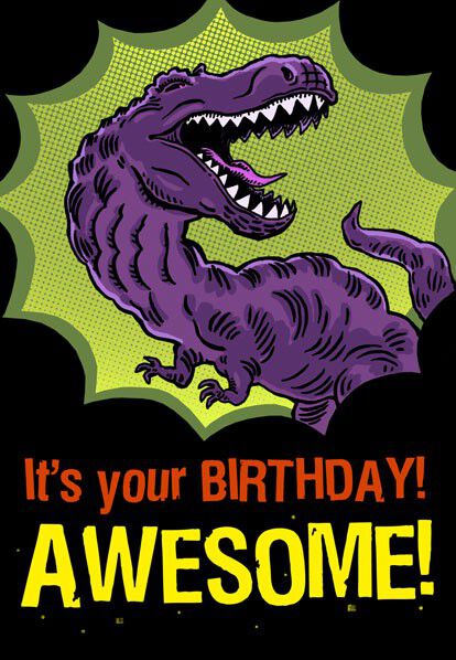 T-Rex Awesome Birthday Card