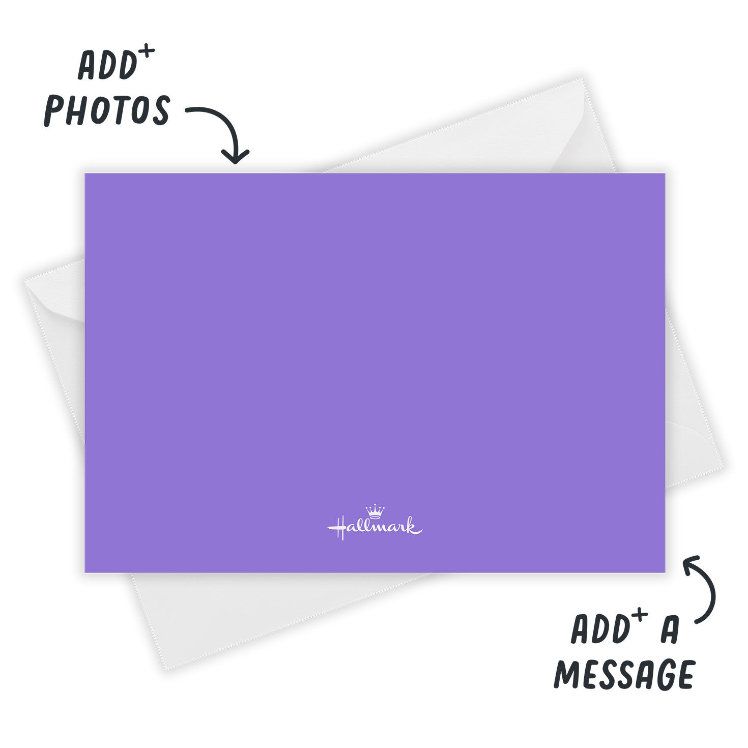 Purple Rose Stems Personalized Wedding Thank You Card back with Envelope indicating personalization image number 3