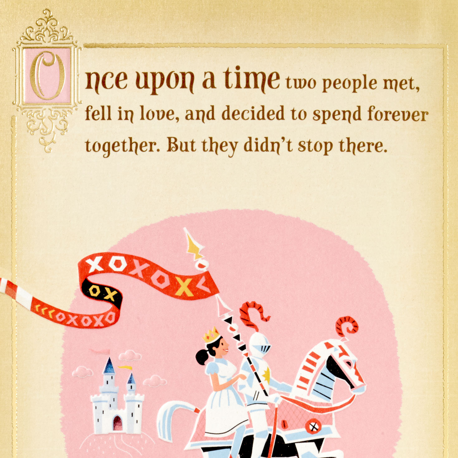 Fairy Tale Knight and Princess Romantic Love Card sentiment image number 2