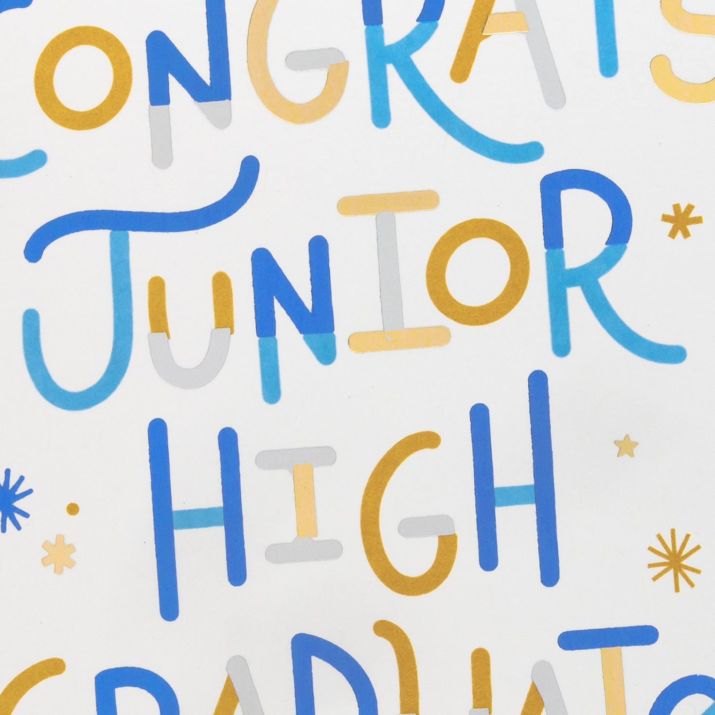 Fun Lettering Junior High School Graduation Card Card Front Detail image number 4