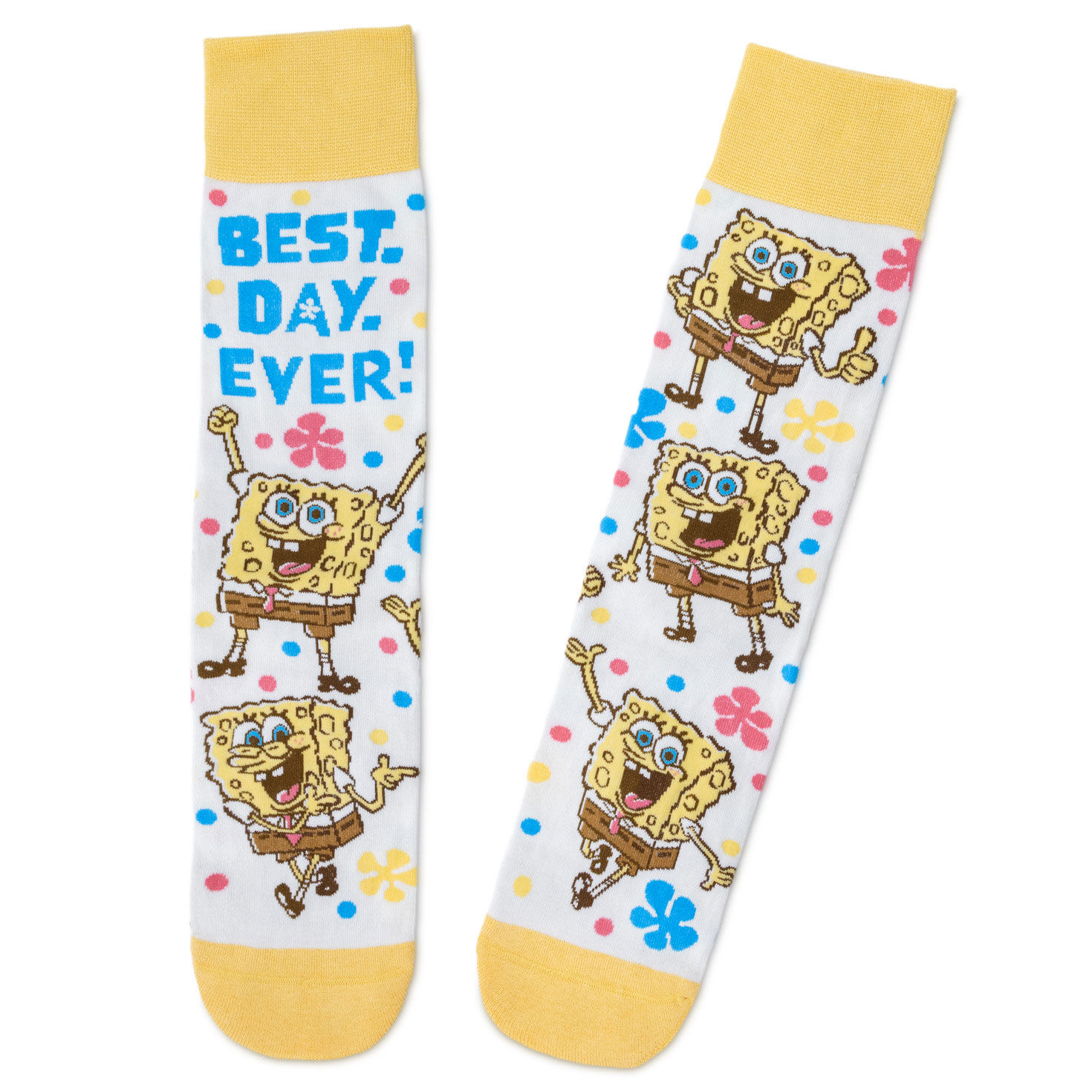 Nickelodeon SpongeBob SquarePants Best Day Ever Novelty Crew Socks