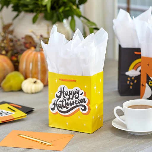 6.5" Assorted 8-Pack Happy Halloween Small Gift Bags, 