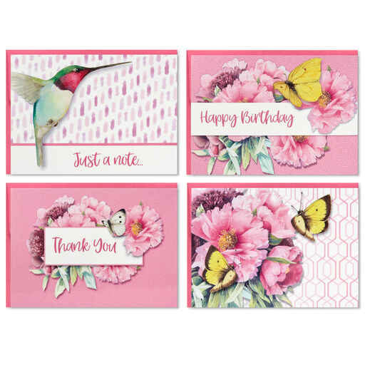 Marjolein Bastin Assorted Blank Nature Note Cards in Caddy, Pack of 24, 