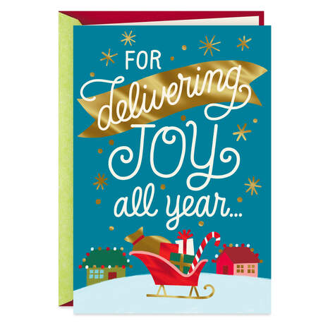 You Deliver Joy All Year Christmas Card for Mail Carrier, , large
