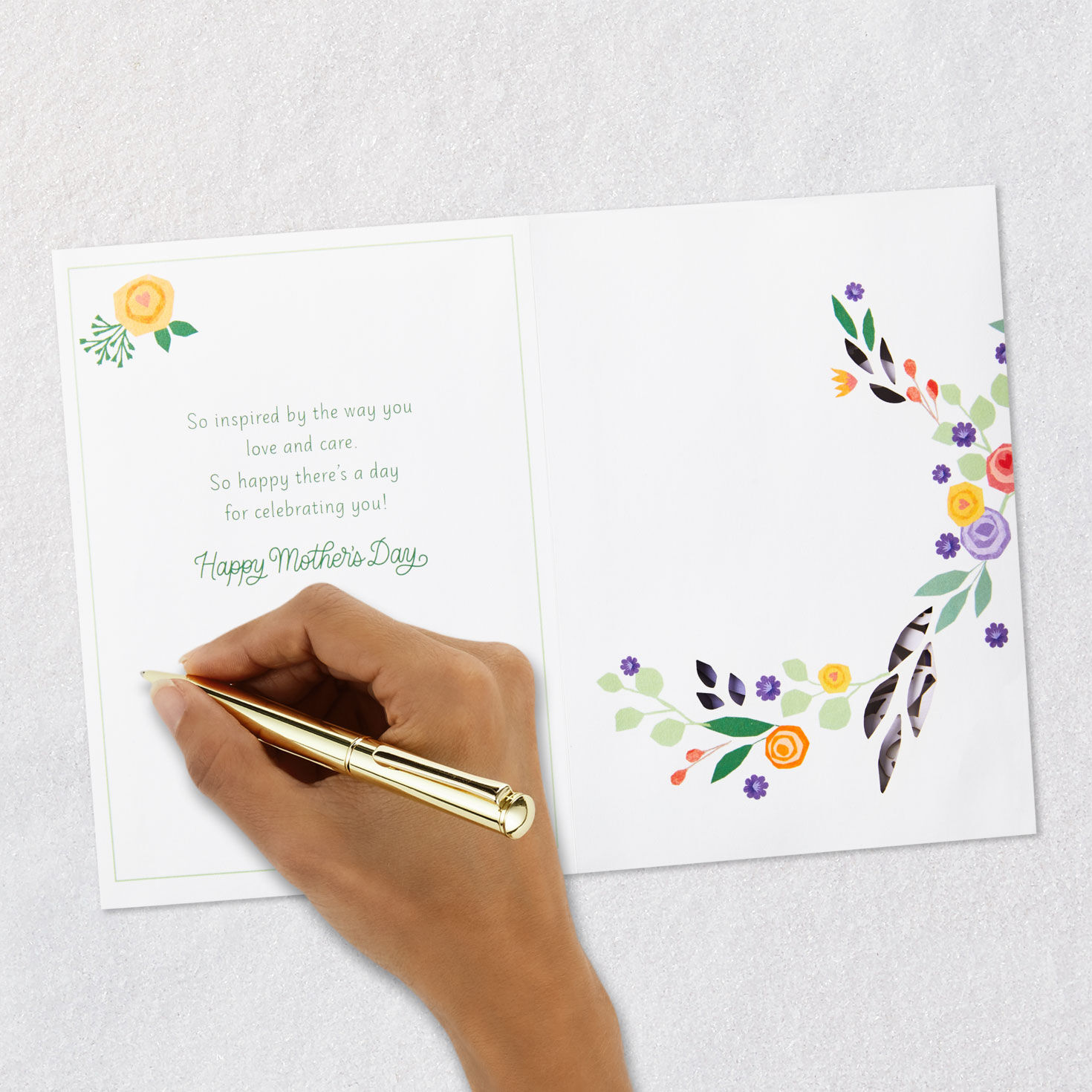 Purple Floral 3D Light and Music Mother's Day Card signing card image number 6