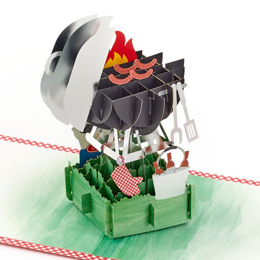 Just for You BBQ Grill 3D Pop-Up Birthday Card, 
