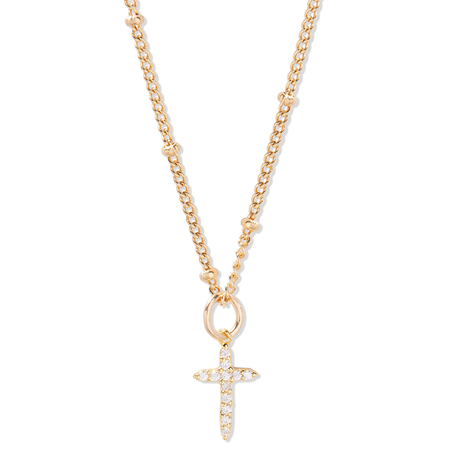 Josephine Cross Necklace, Gold