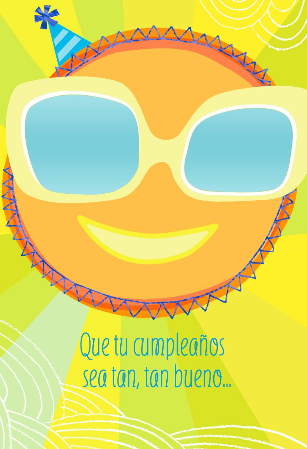Sunglasses and Sunshine Spanish-Language Birthday Card for Child