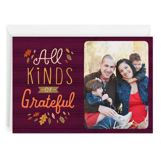 Personalized All Kinds of Grateful Photo Card, 