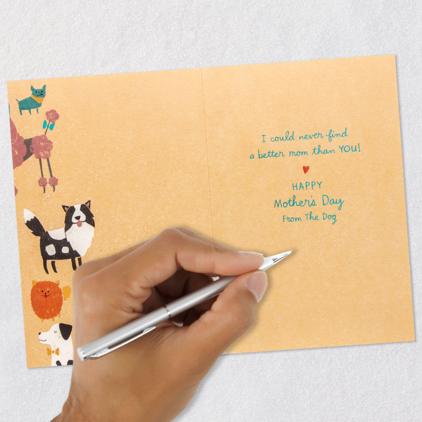 Cartoon Puppy Dogs Mother's Day Card for Pet Mom Signing card image number 6