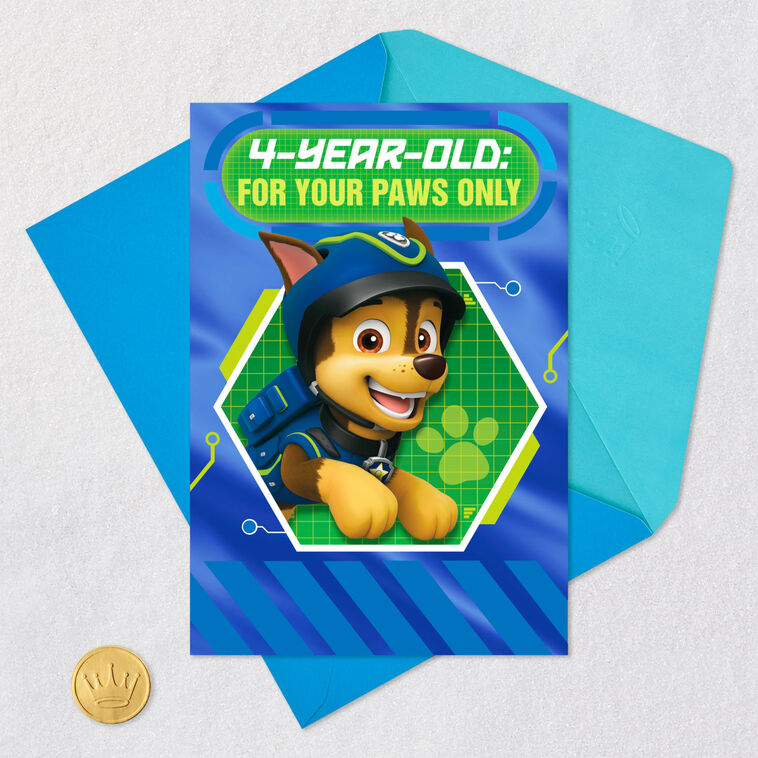 Paw Patrol™ Chase and Friends 4th Birthday Card - Greeting Cards | Hallmark
