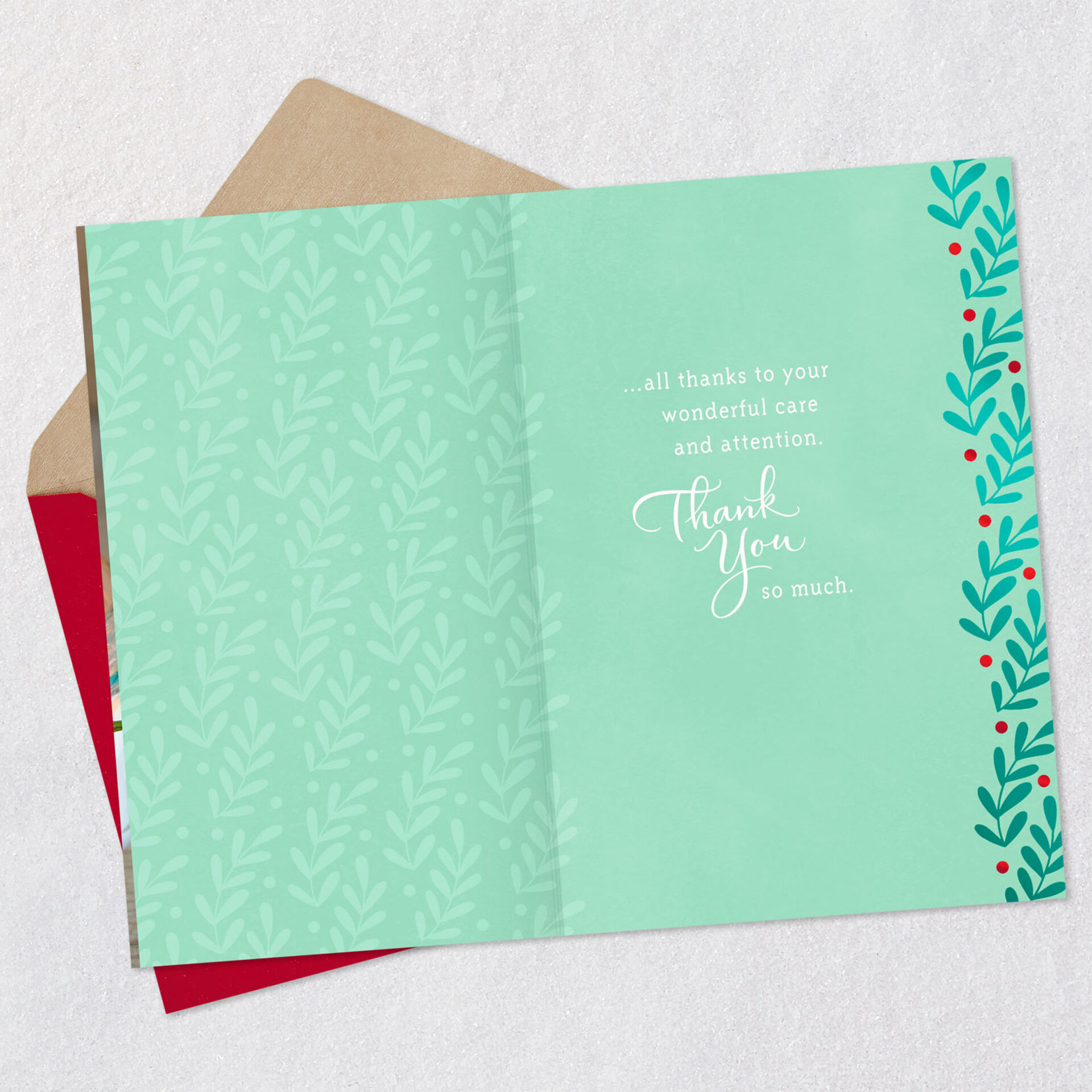 Your Wonderful Care and Attention Christmas Card for Housekeeper