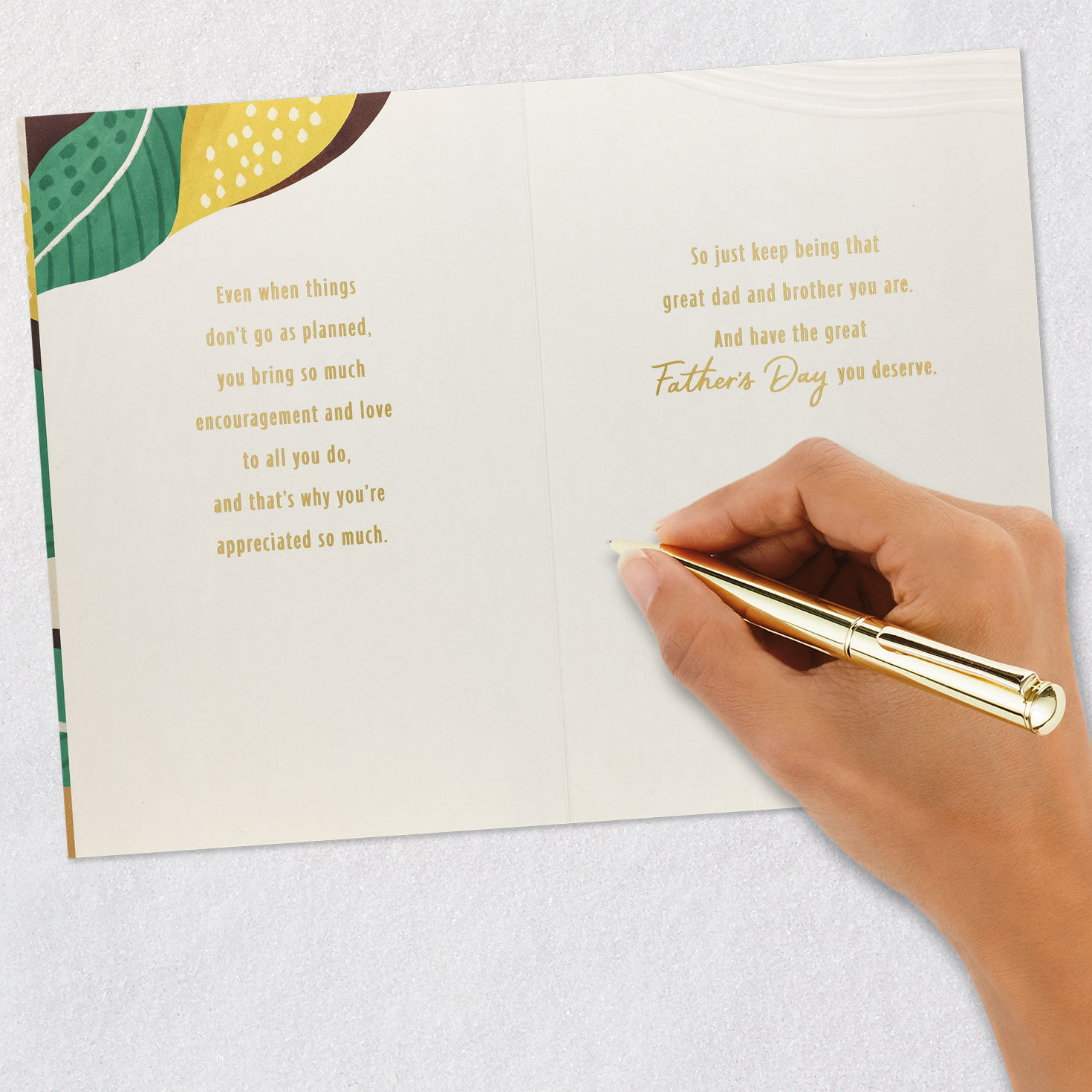 Abstract Leaves Brother Father's Day Card Signing card image number 6