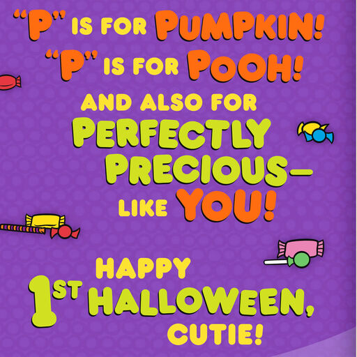 Disney Winnie the Pooh Baby's First Halloween Card, 