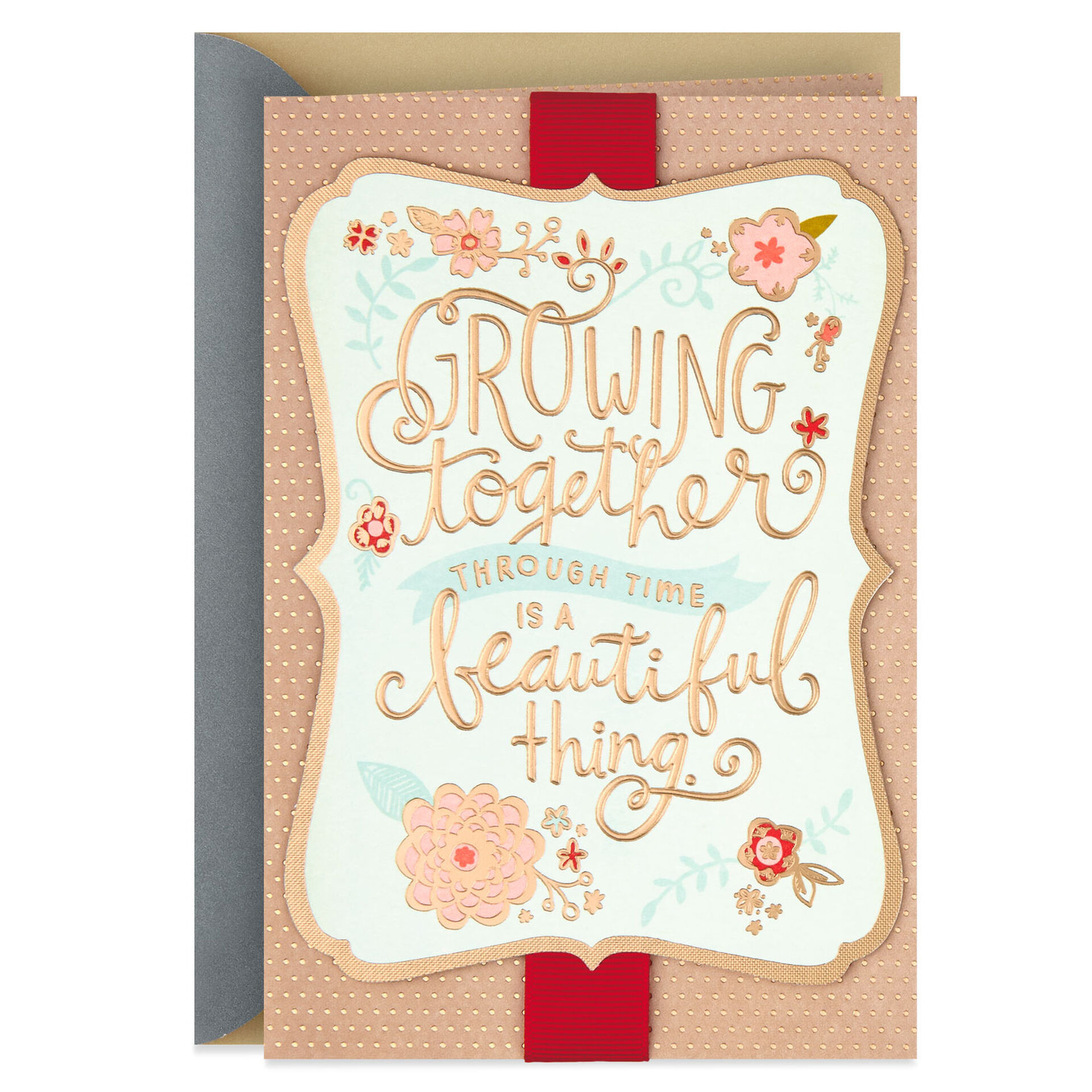 Floral And Script Letters 15th Anniversary Card Greeting Cards Hallmark