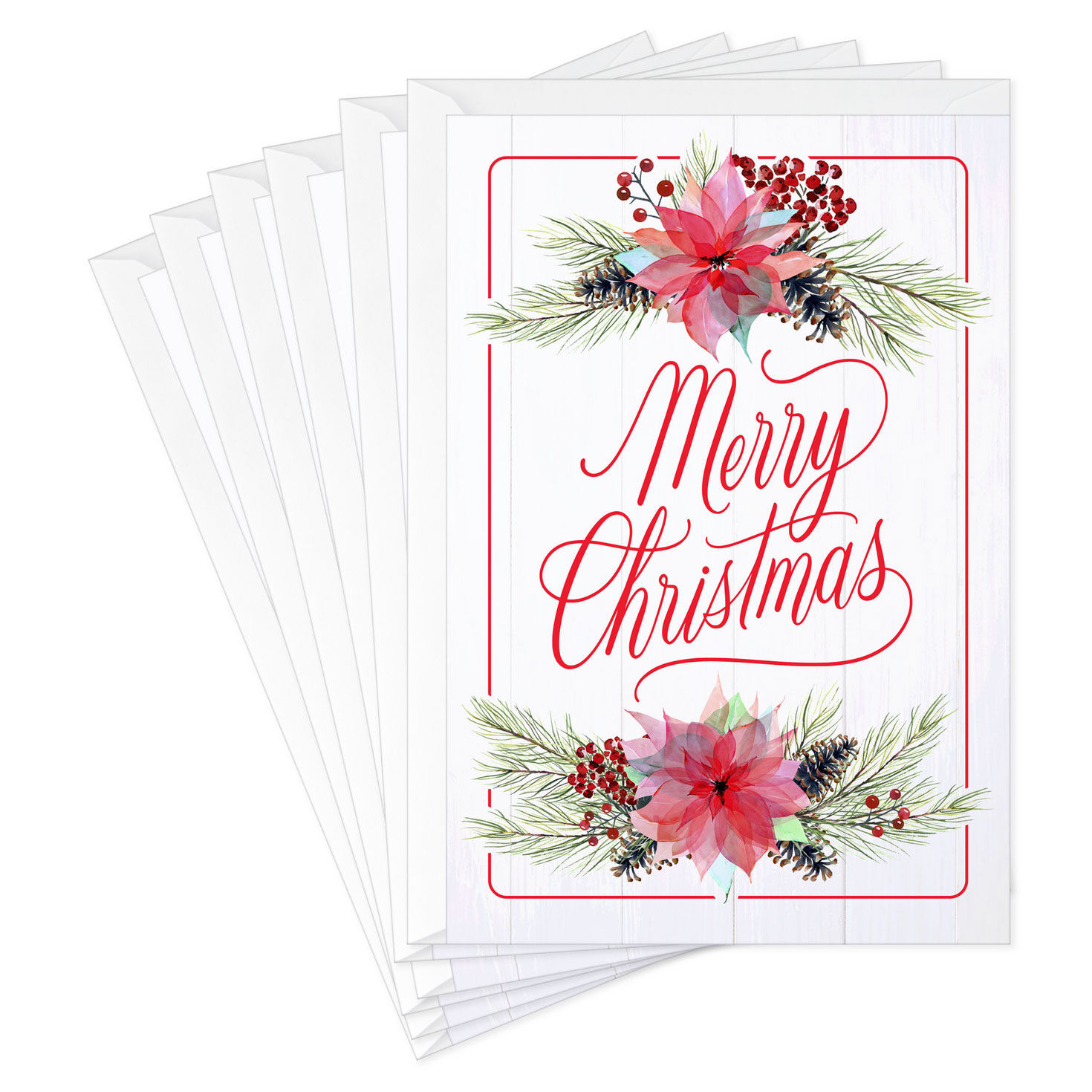 Blessings of Love Poinsettia Christmas Cards, Pack of 6