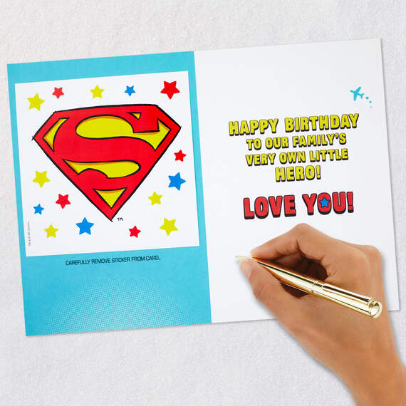 DC Superman™ Birthday Card for Grandson With Stickers, , large image number 7