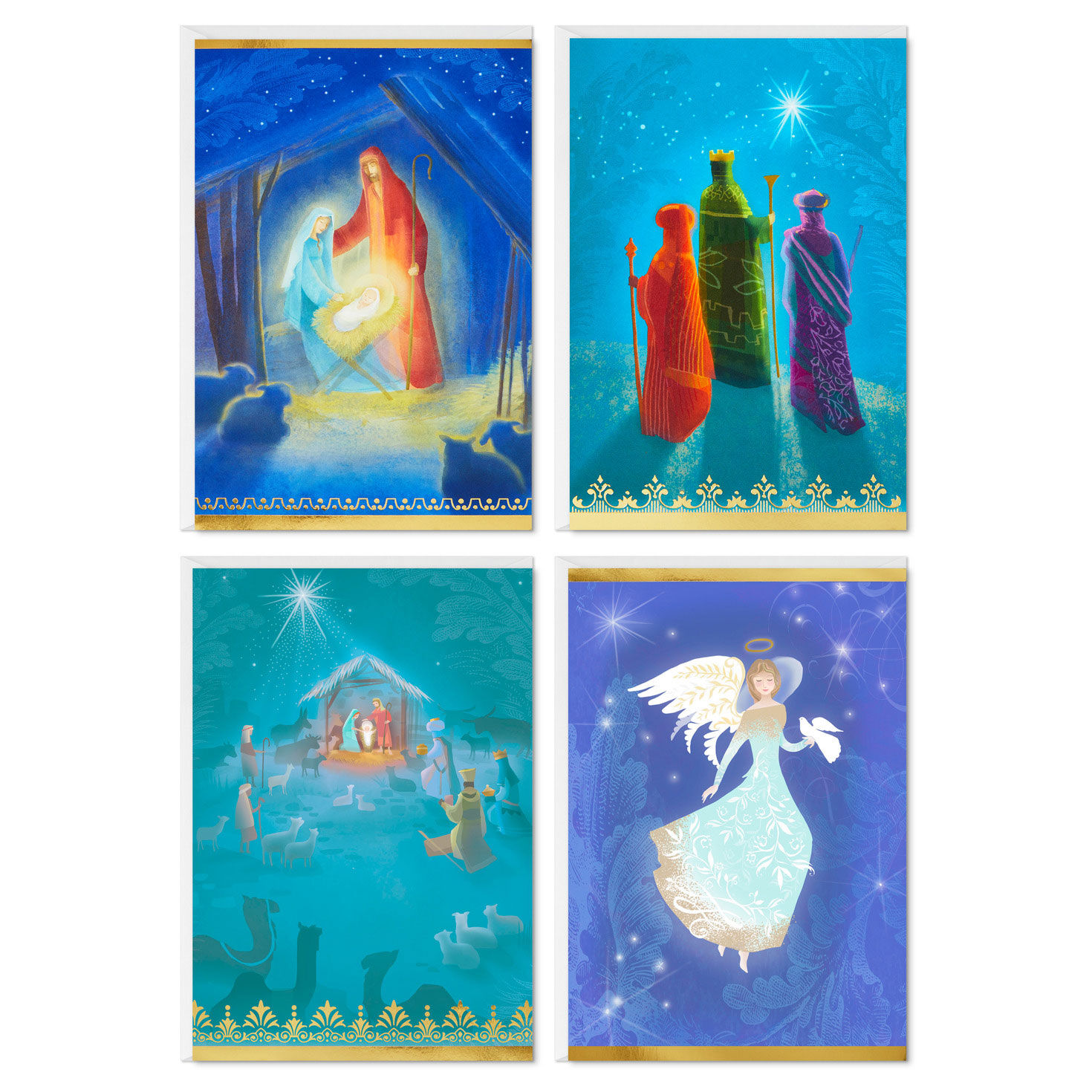 Nativity Scenes Boxed Christmas Card Pack fronts flat image number 2