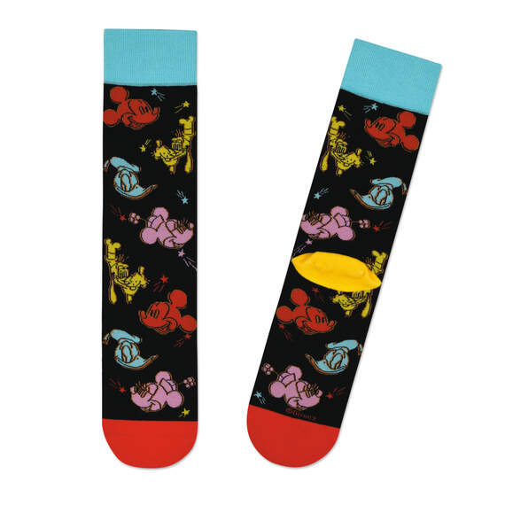 Disney Mickey Mouse and Friends Colorful Crew Socks, , large image number 1