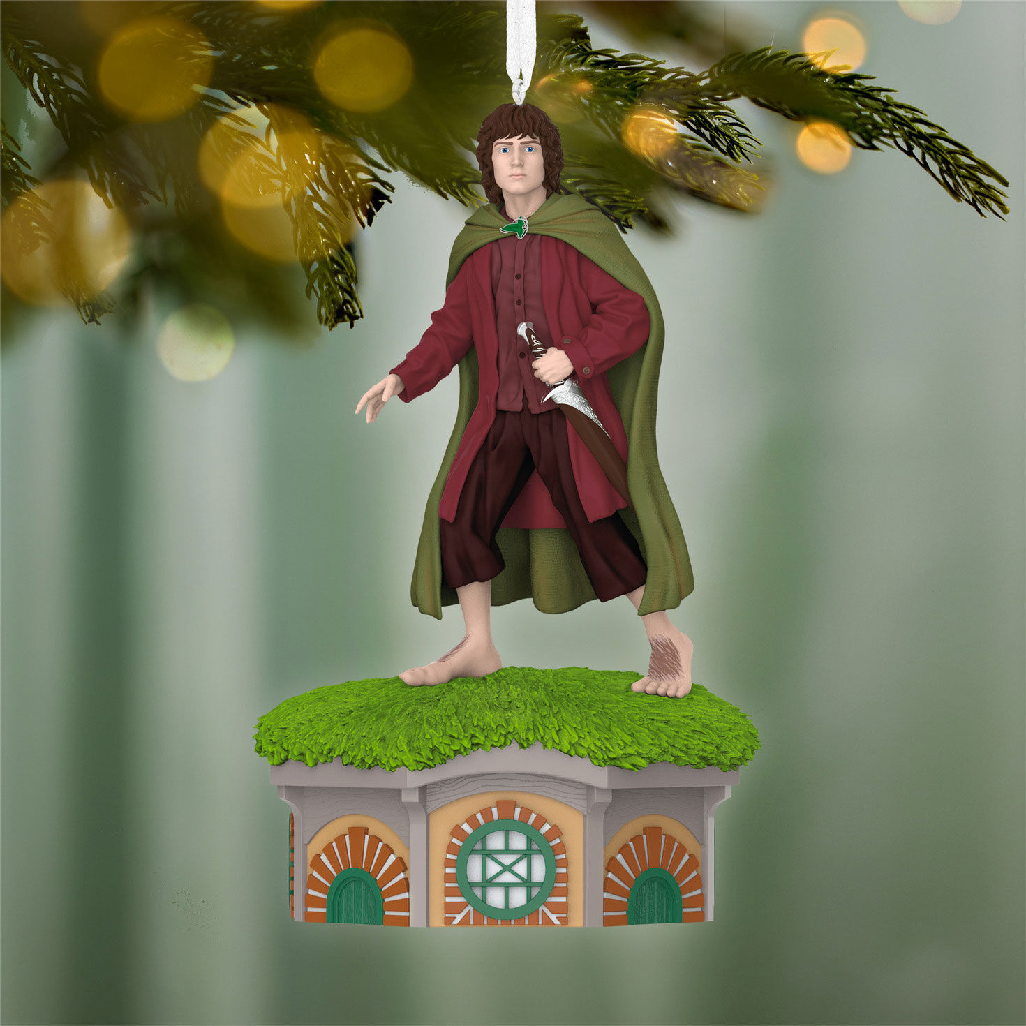 Lord of the Rings Frodo Baggins Keepsake Ornament hanging on tree image number 2