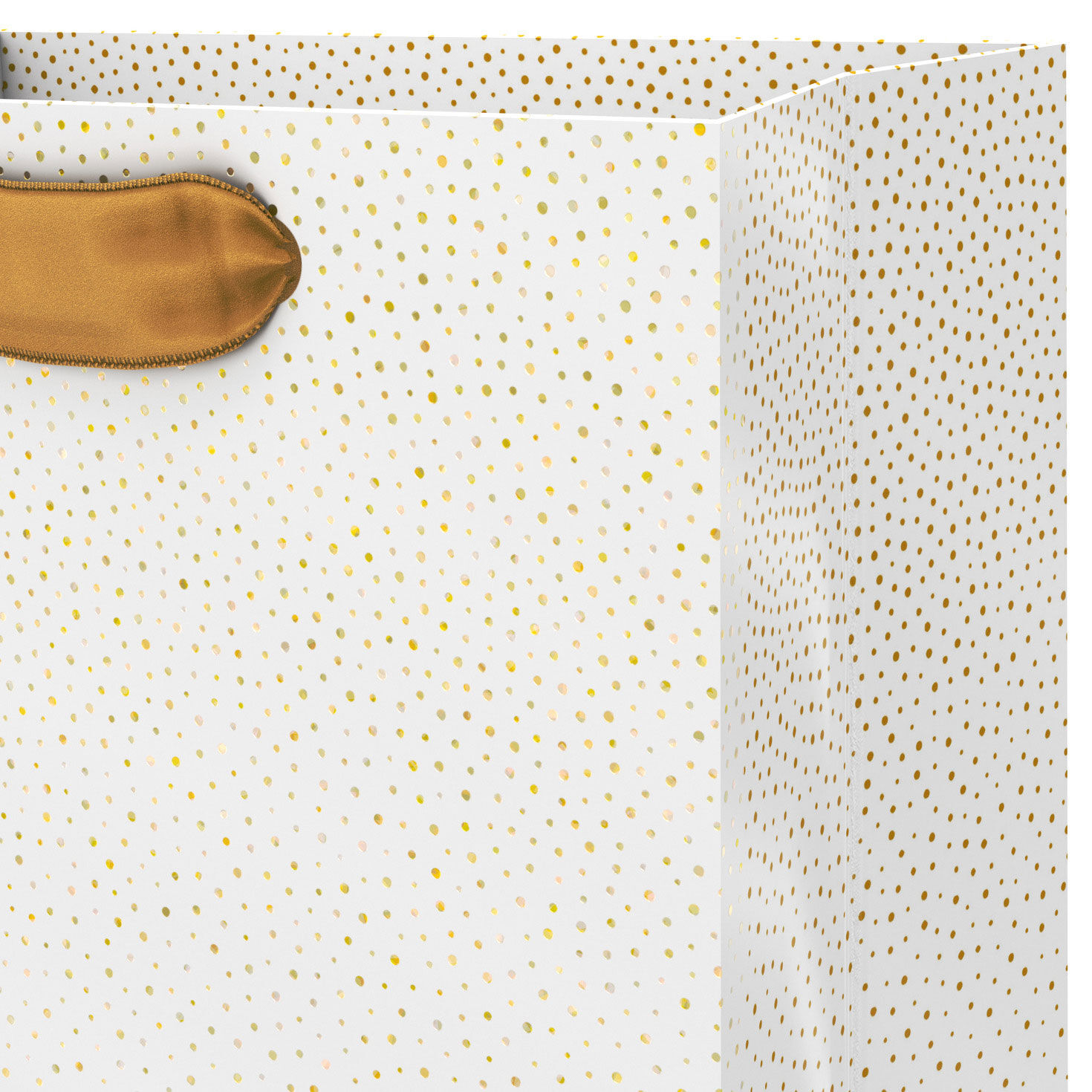 Scattered Gold Mini Dots on Cream Small Gift Bag Handle Detail image number 4