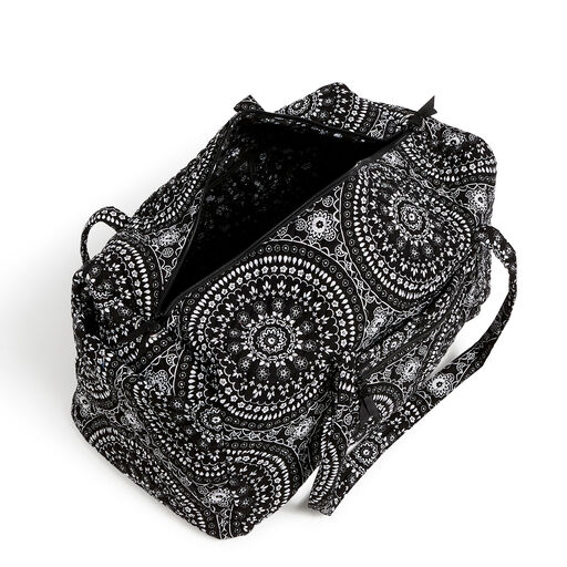 Vera Bradley Large Travel Duffel Bag in Black Bandana Medallion, 