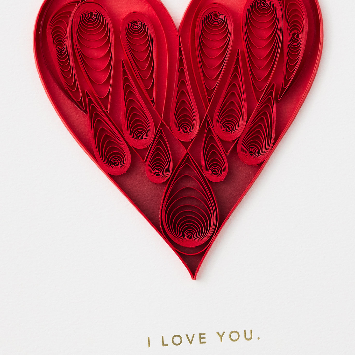 Red Quilled Heart Love Card Card Front Detail image number 4