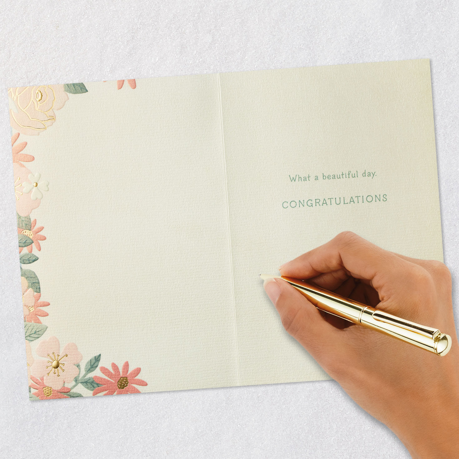 Pink Chapel with Flowers Wedding Card Signing card image number 6