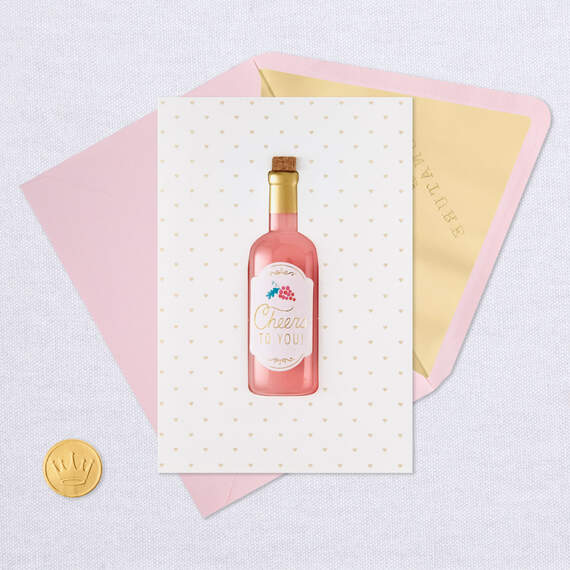Pink Champagne Cheers to You Birthday Card for Her, , large image number 5