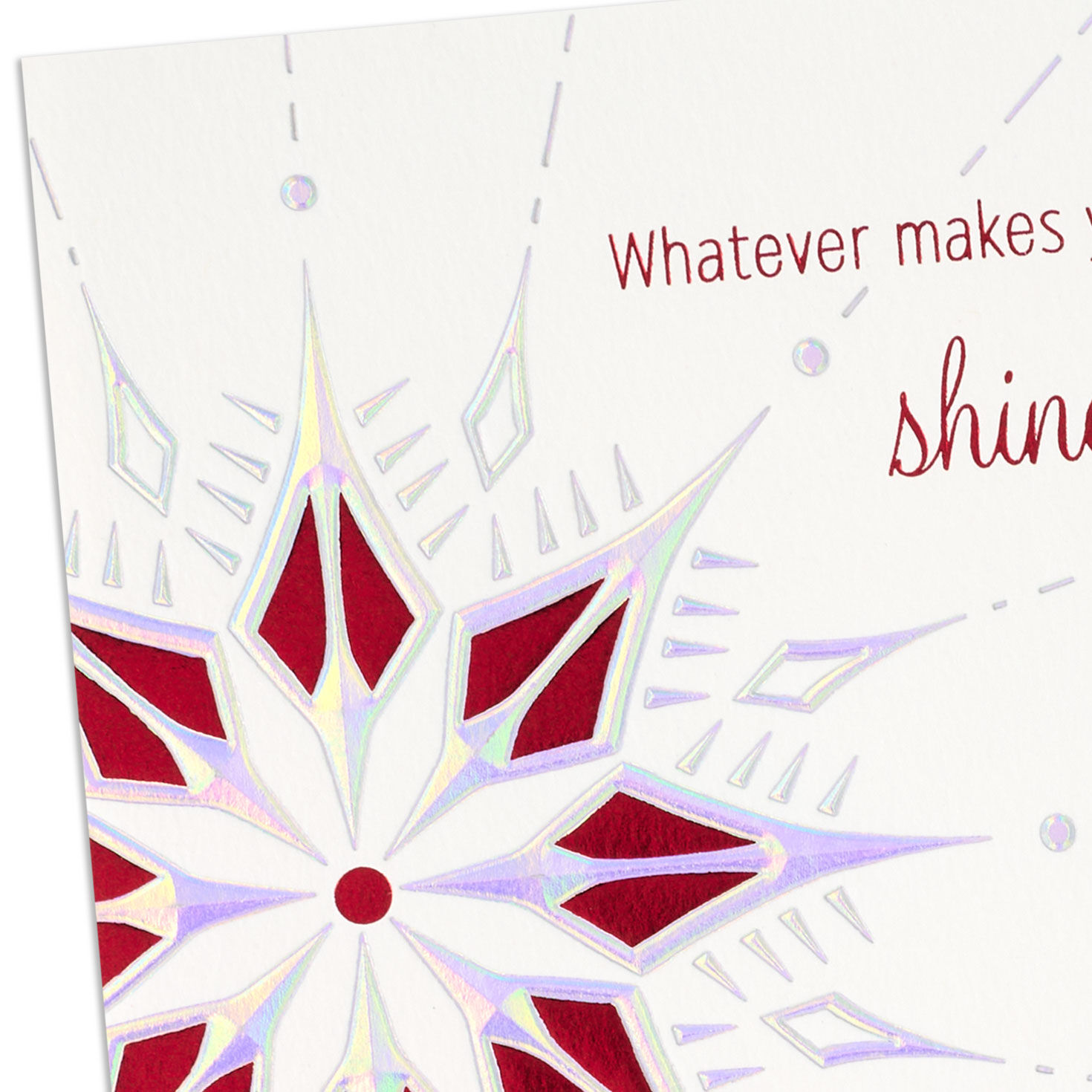 Silver, Red and Gold Snowflakes Christmas Card Card Front Detail image number 5
