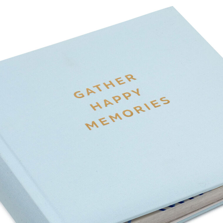 Blue and Gold Happy Memories 2-Up Photo Album closeup view image number 5
