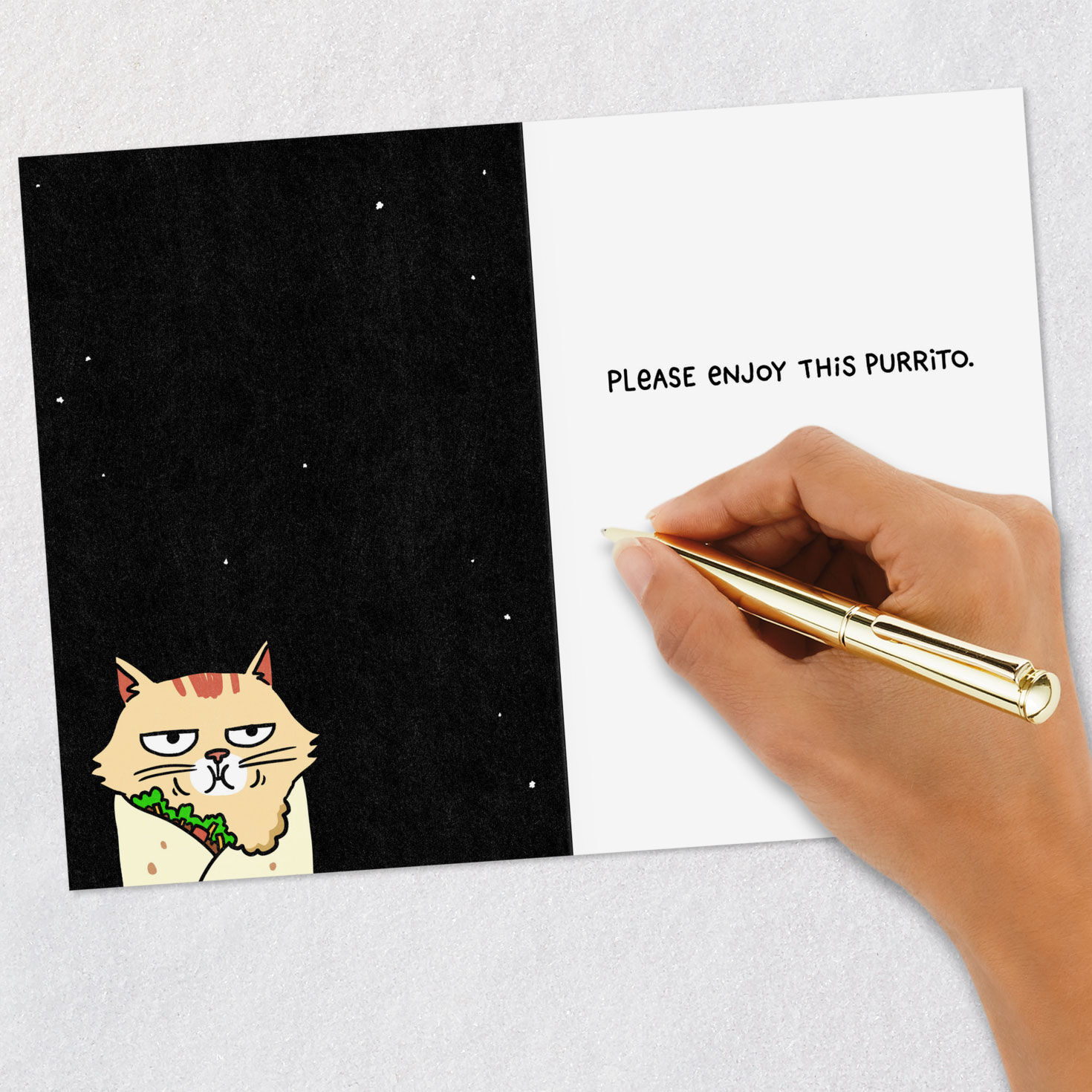 Cat Burrito in Space Funny Card Signing card image number 6
