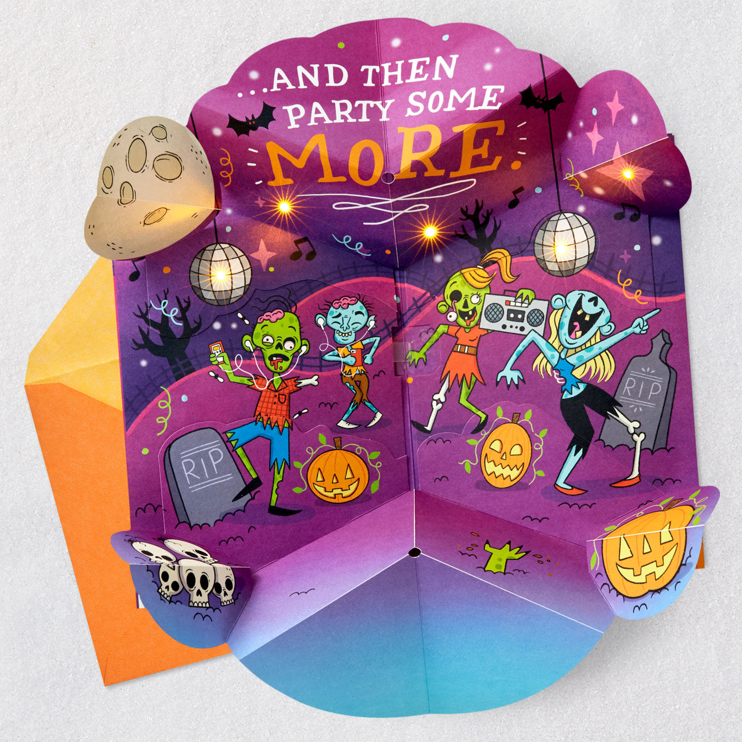 Zombie Dance Party Funny Musical Pop-Up Halloween Card With Light for only USD 10.99 | Hallmark