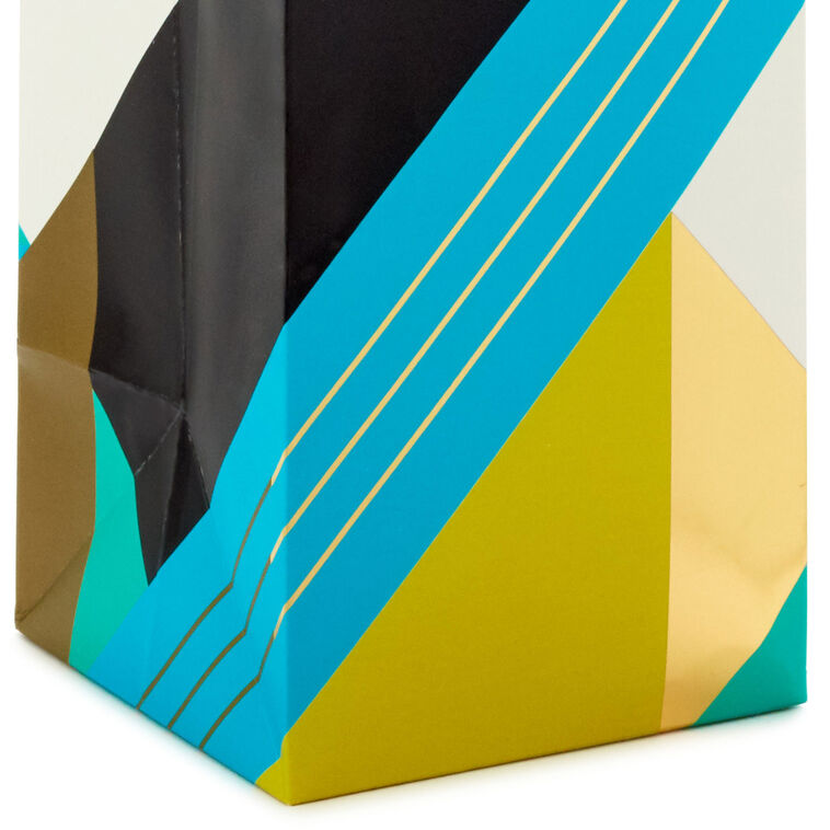 Celebrate Geometric Wine Gift Bag Base/Side Detail image number 5