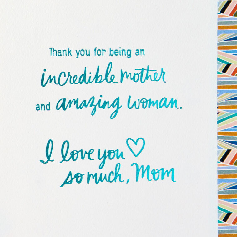 Geometric Flower Thanks and Love Card for Mom, , large image number 2