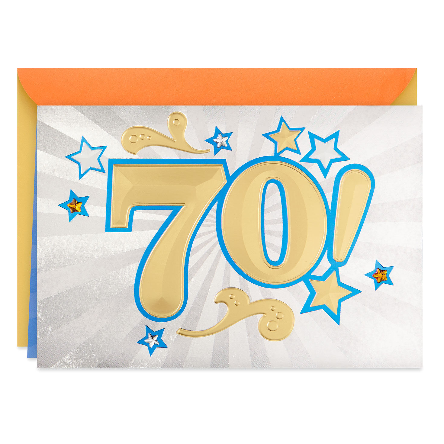 Vibrant Gold And Silver 70th Birthday Card Greeting Cards Hallmark