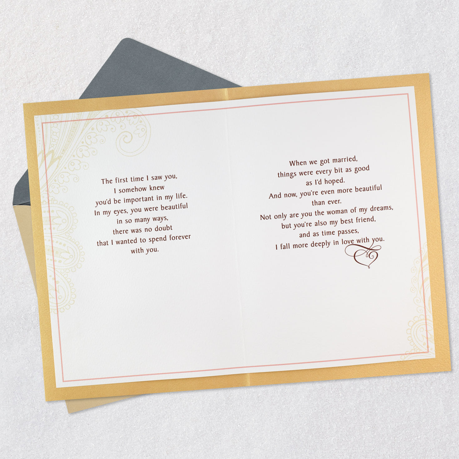 Pink Floral Frame Anniversary Card for Wife  image number 4