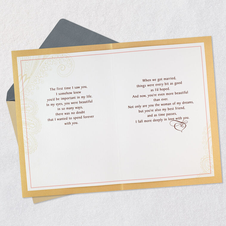 Pink Floral Frame Anniversary Card for Wife  image number 4