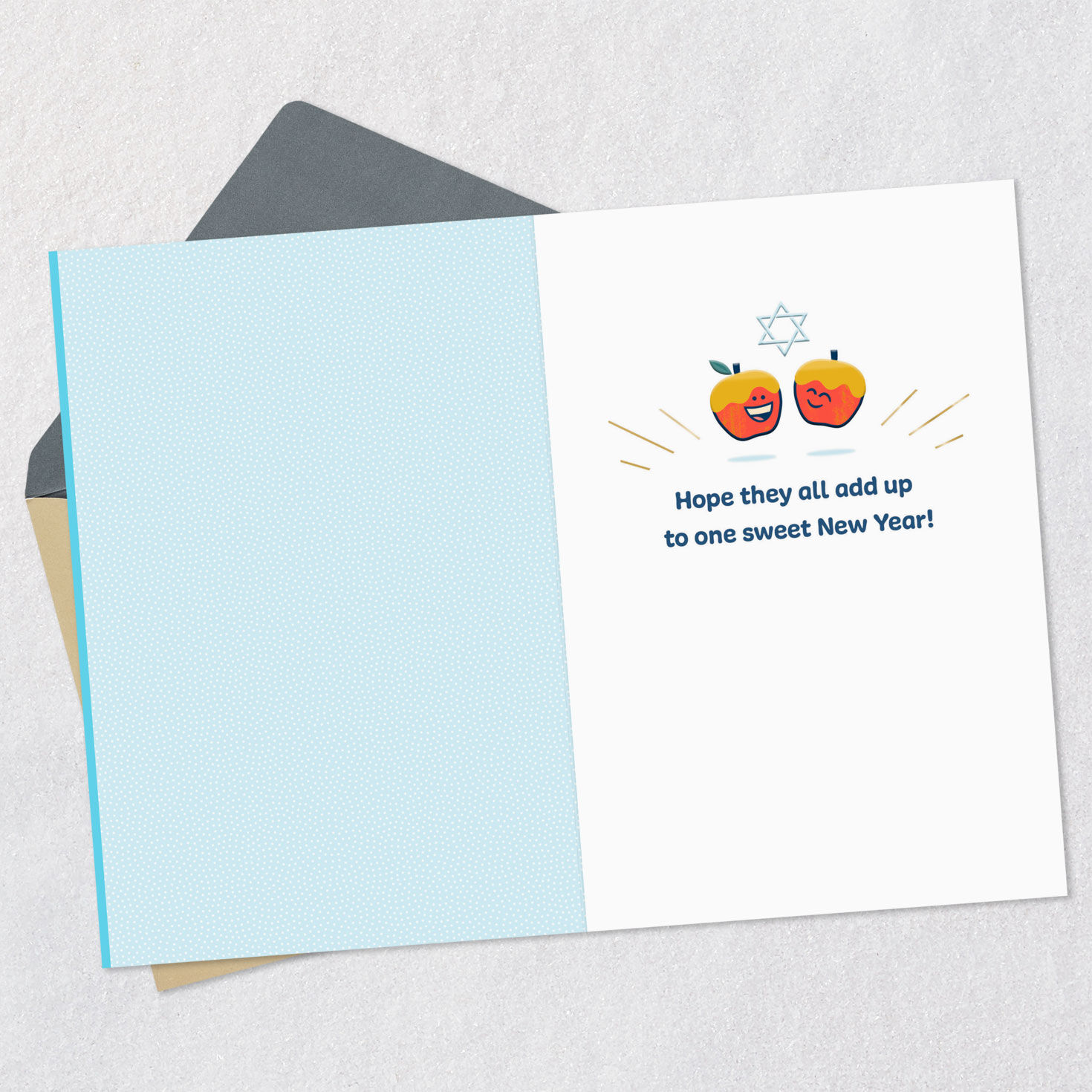 Apples, Pomegranates and Honey Rosh Hashanah Card Open card with envelope image number 3
