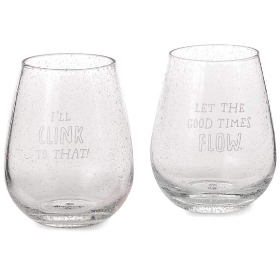 Set of 2 Cheers To Us Stemless Wine Glasses, 15.2 oz, , large image number 1