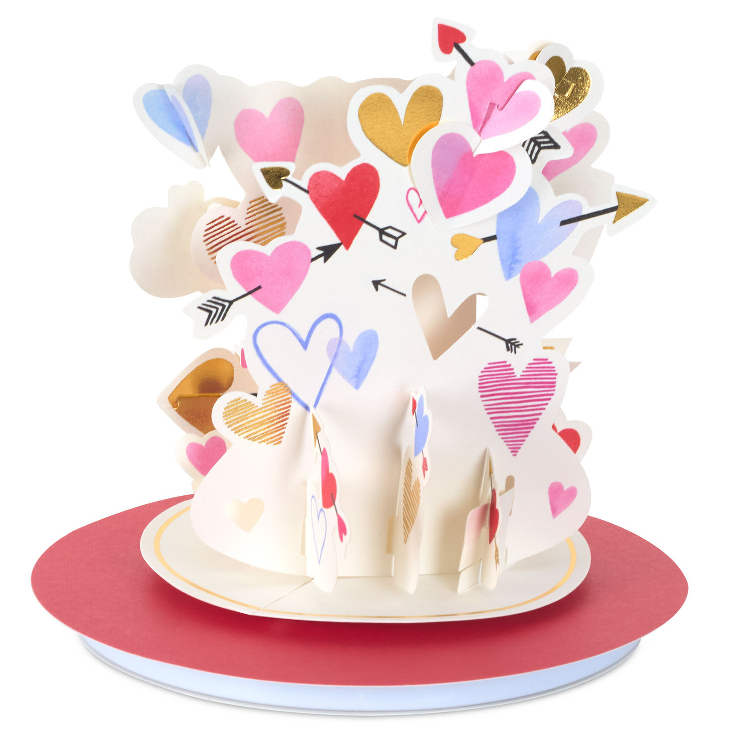 Hearts and Arrows 3D Musical Valentine's Day Card back popped up image number 3