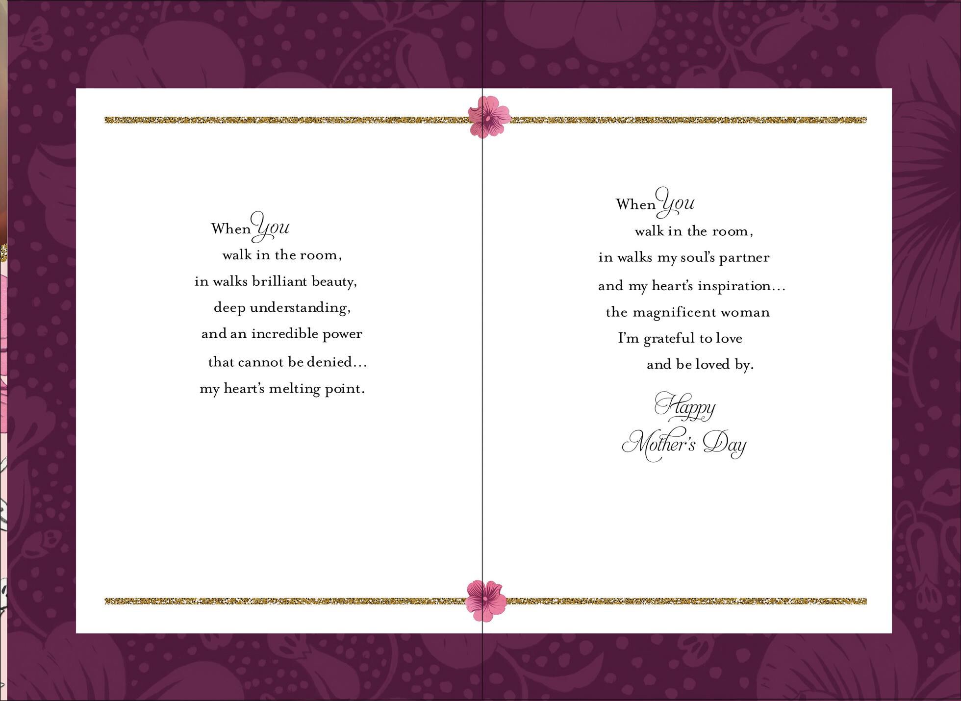 Brilliant Beauty Mother's Day Card for Wife