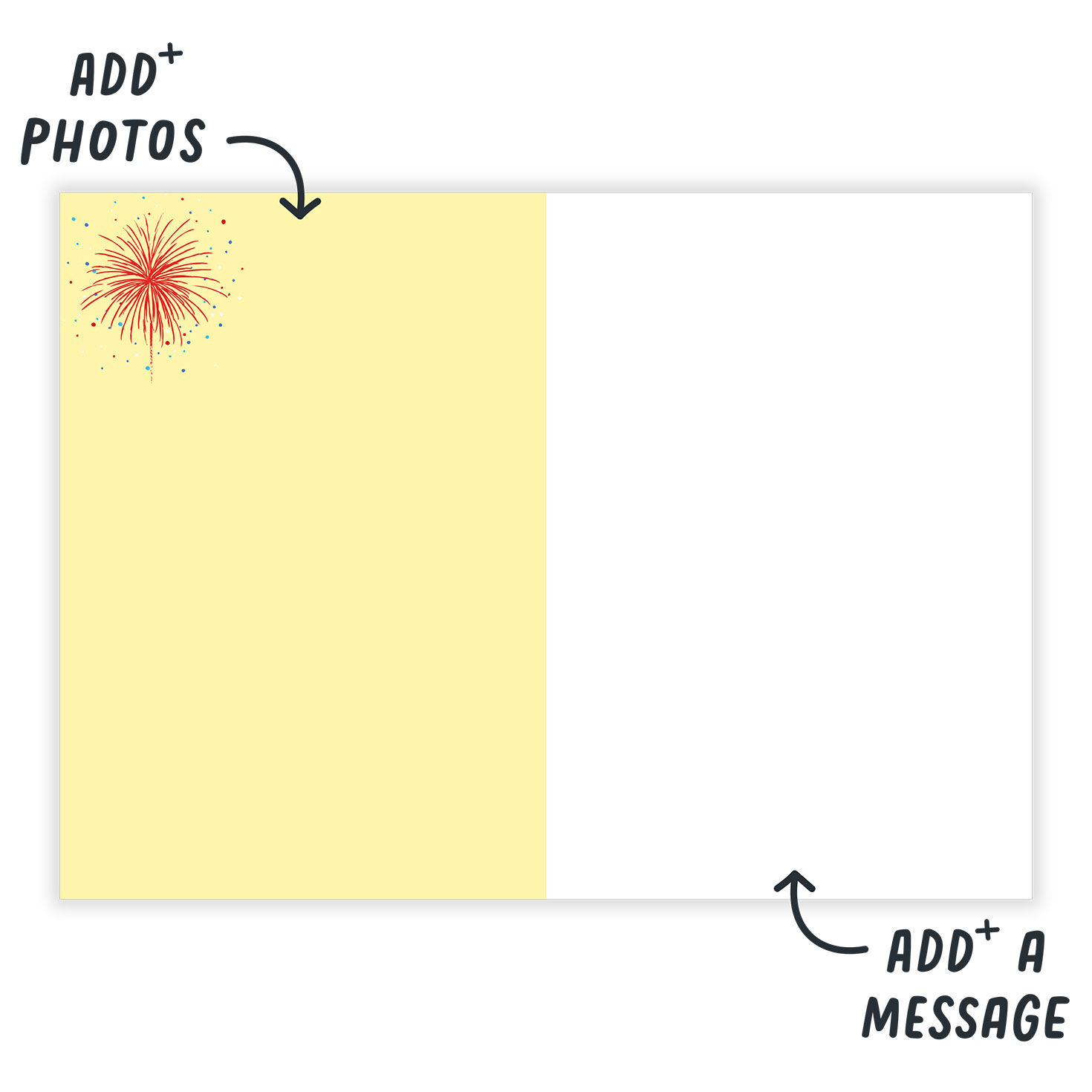 Red White Blue Fireworks Personalized Card  image number 3