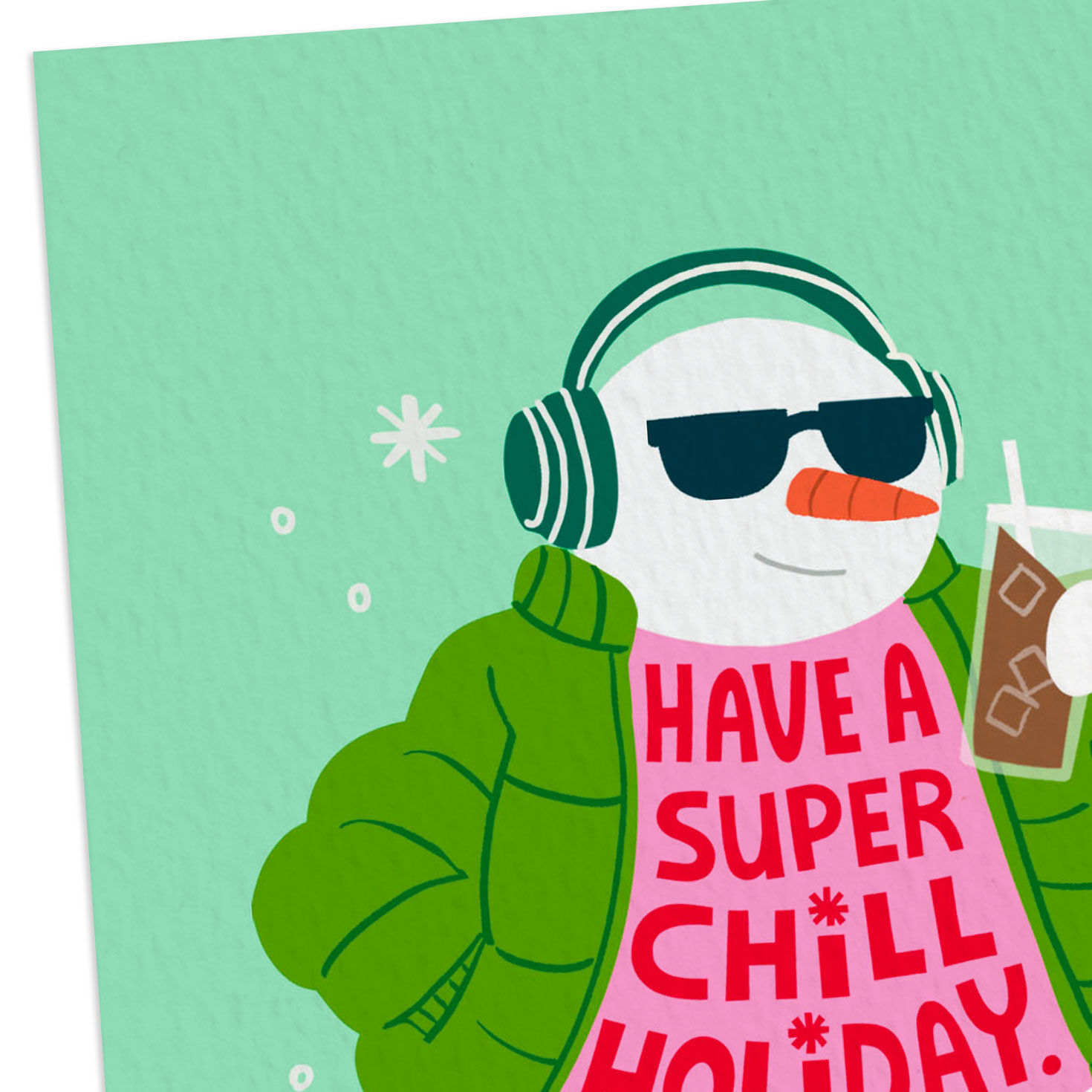 Cool Snowman Funny Christmas Card Card Front Detail image number 4