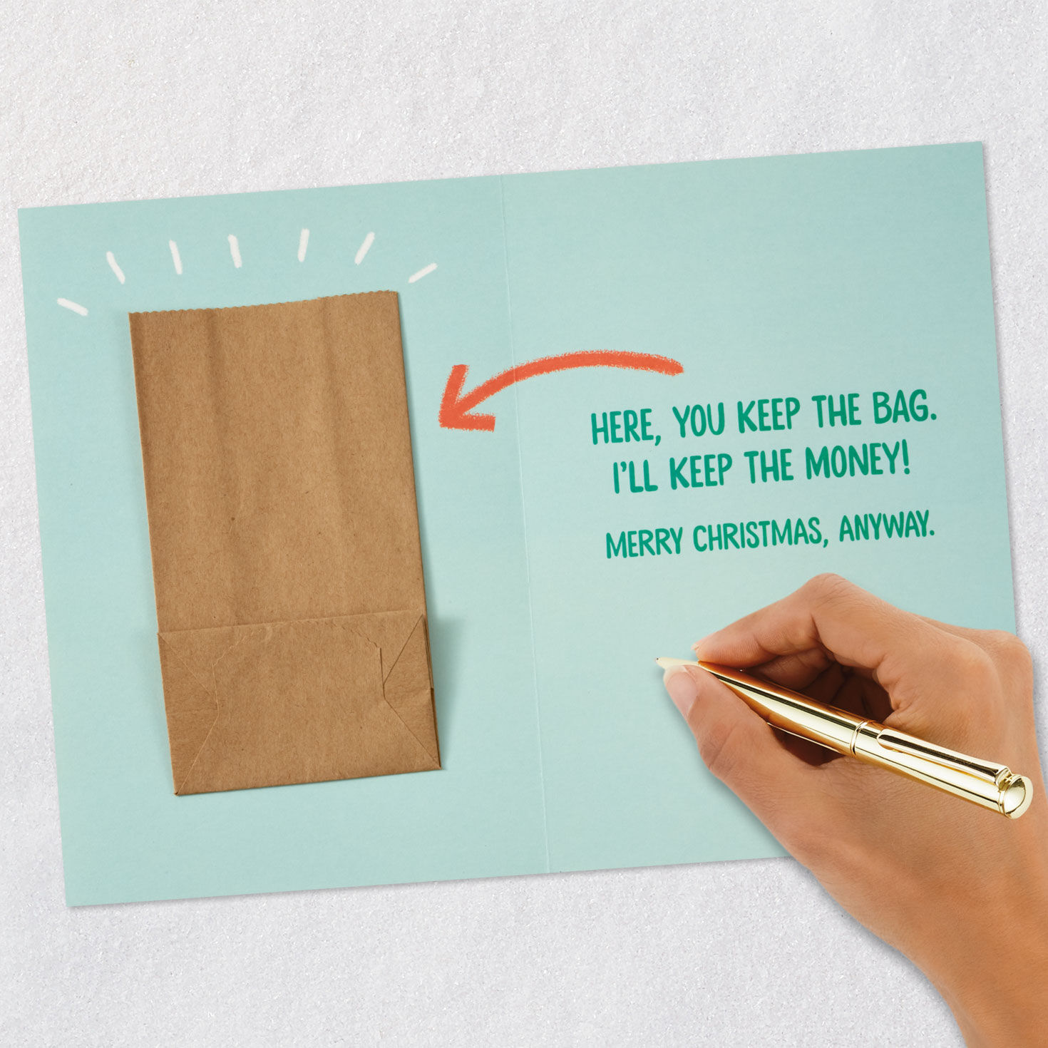 Bag of Money Prank Christmas Card Signing card image number 7