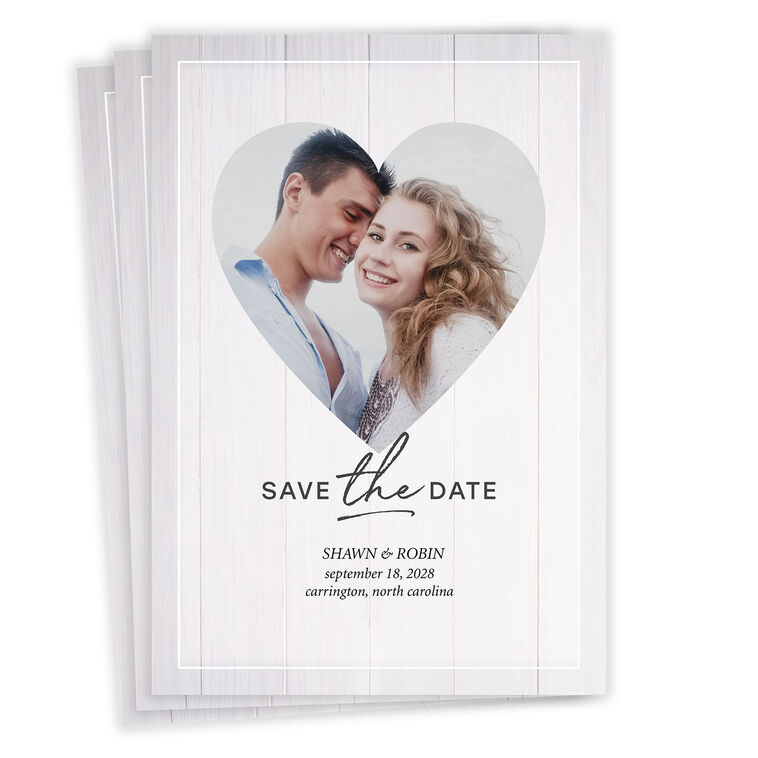 Rustic Heart Save the Date