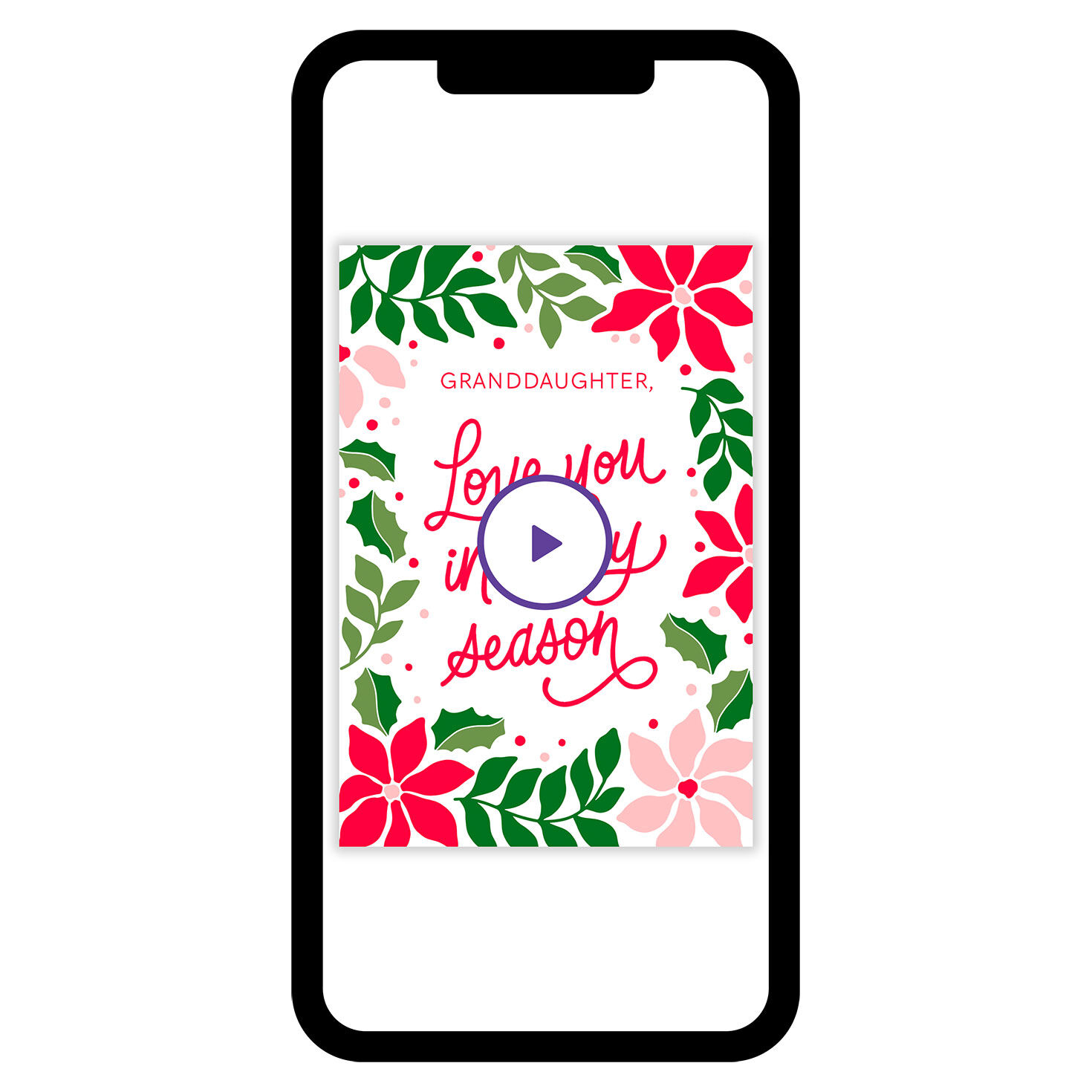 Love You in Every Season Custom Christmas eCard for Granddaughter