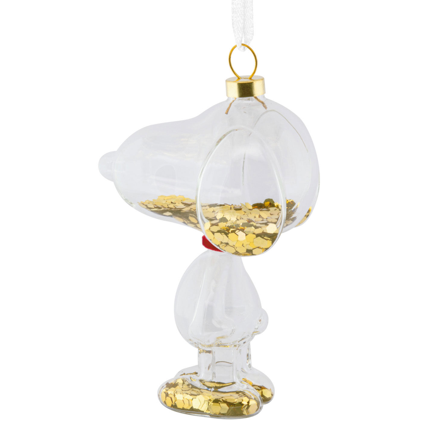 Glass Snoopy With Confetti Christmas Ornament  image number 6