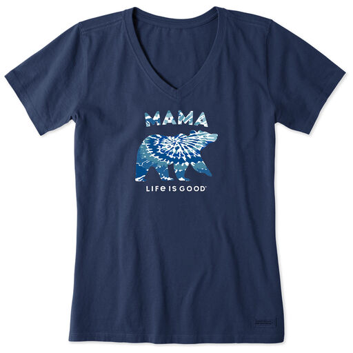 Life is Good Mama Bear Navy V-Neck Women's T-Shirt, 